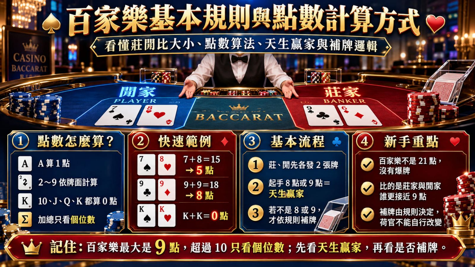 莊閒怎麼判定？補牌規則有哪些？從基本玩法開始掌握關鍵知識！